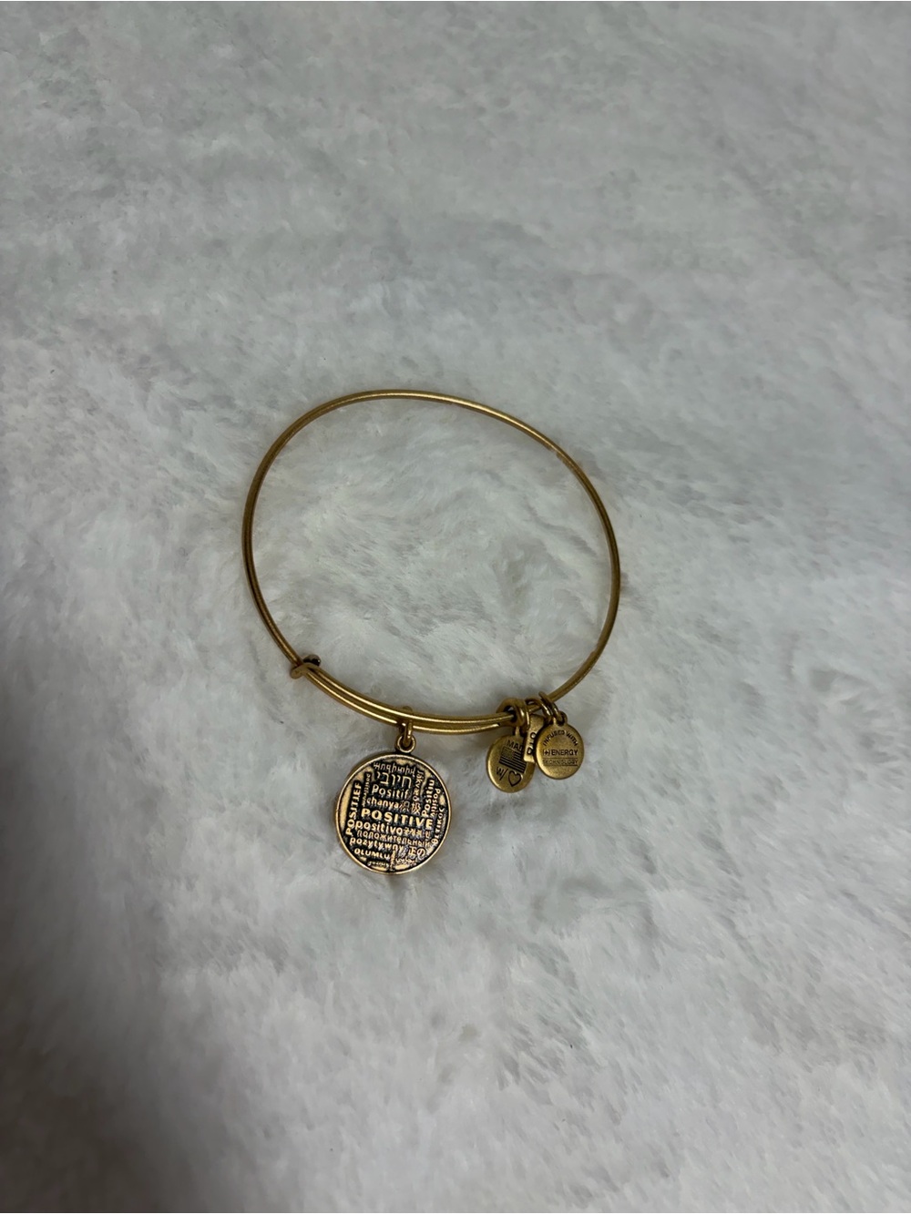Alex And Ani Gold Tone Inspirational Charm Bangle Bracelet